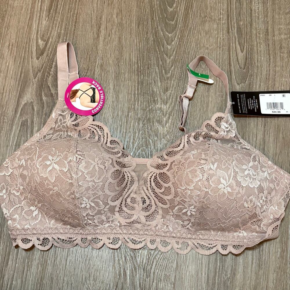 Bali Comfort Lace Convertible Bralette Sz Large NWT